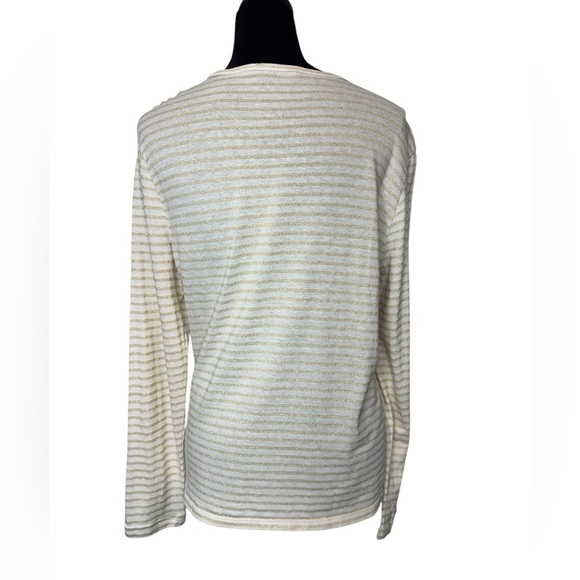 Ralph Lauren Striped Long Sleeve Top Cream - Picture 2 of 9